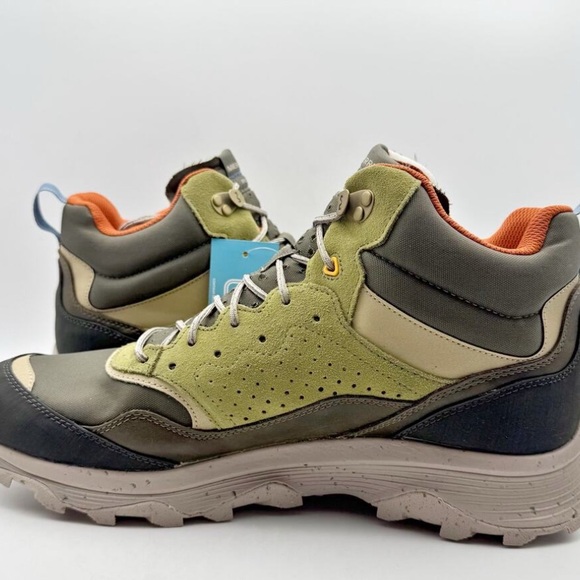 Merrell Mens Speed Solo Mid Hiking Boots US 15 M Green Bone Suede Waterproof NIB - Picture 6 of 9